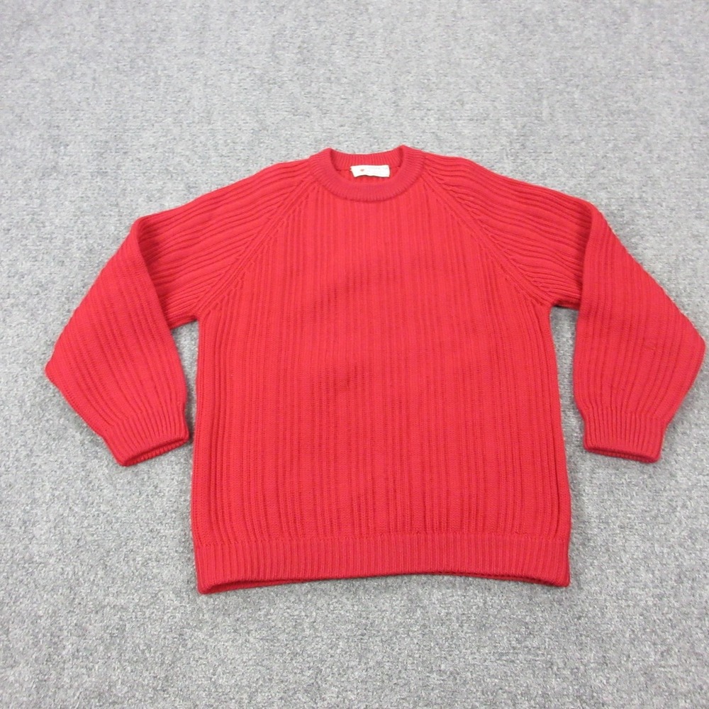 Vintage Obermeyer Sweater Mens Medium Red Wool Chunky‎ Knit Ski Pullover Austria